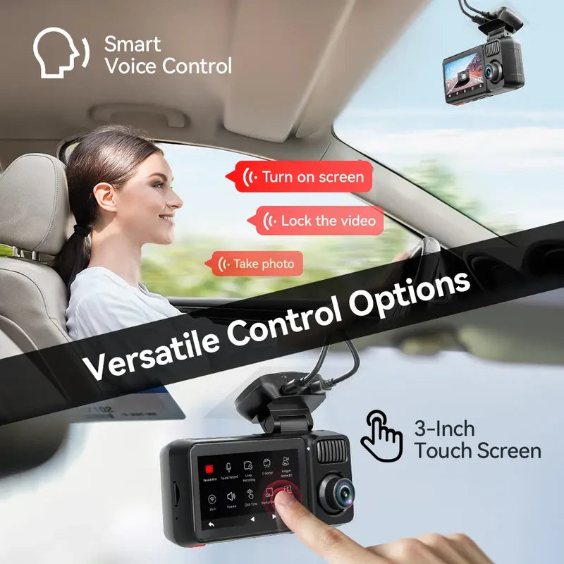 Car Dashboard Camera with 360° With Night Vision 4K Quad-channel